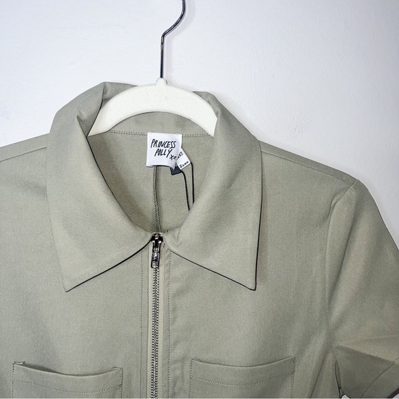 Princess Polly NWT Loretta Jumpsuit Khaki - Picture 7 of 10